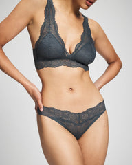 Embraceable Thong Panty with Crochet Lace - PETROL | Soma for sale