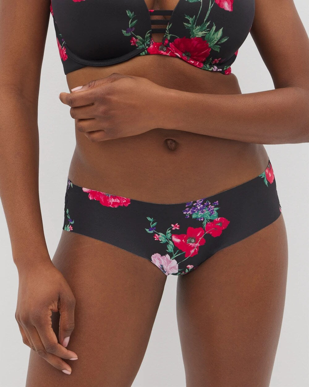 Cheeky Hipster Panty with Lace Back - RHAPSODY FLORA MINI BLACK | Soma on sale
