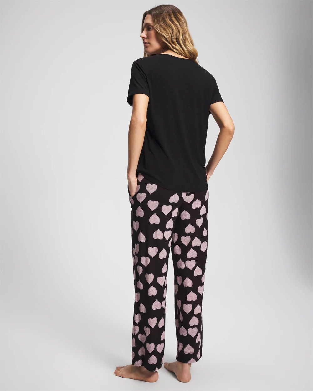Short Sleeve + Pant Pajama Set - MANDALA HEARTS BLACK | Soma Online
