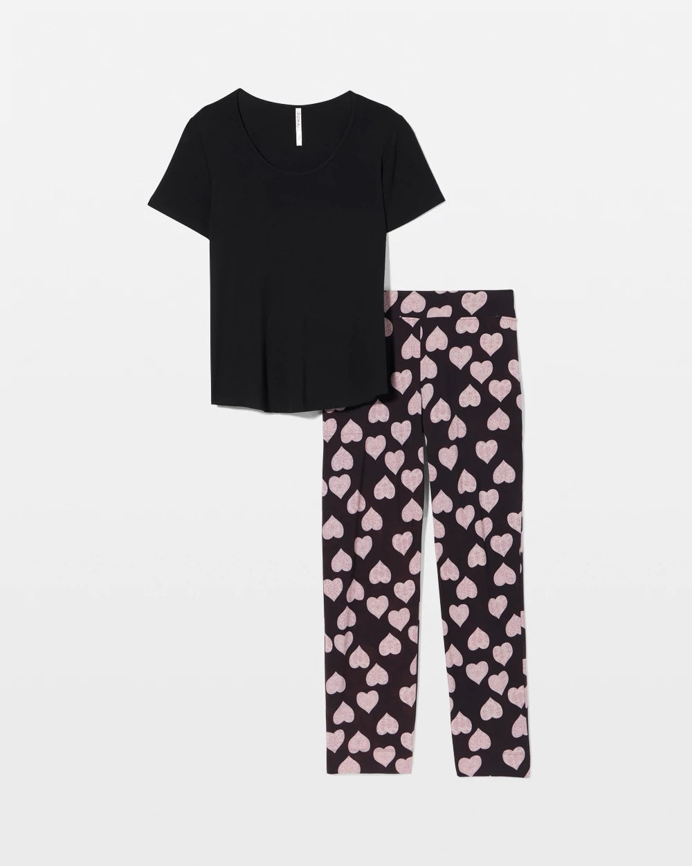 Short Sleeve + Pant Pajama Set - MANDALA HEARTS BLACK | Soma Online