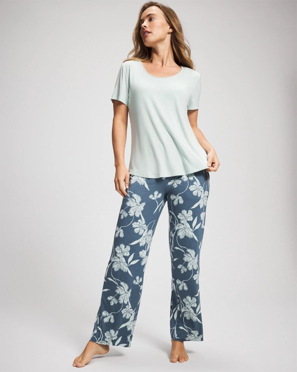 Short Sleeve + Pant Pajama Set - REFLECTION BLOOMS TAP | Soma outlet