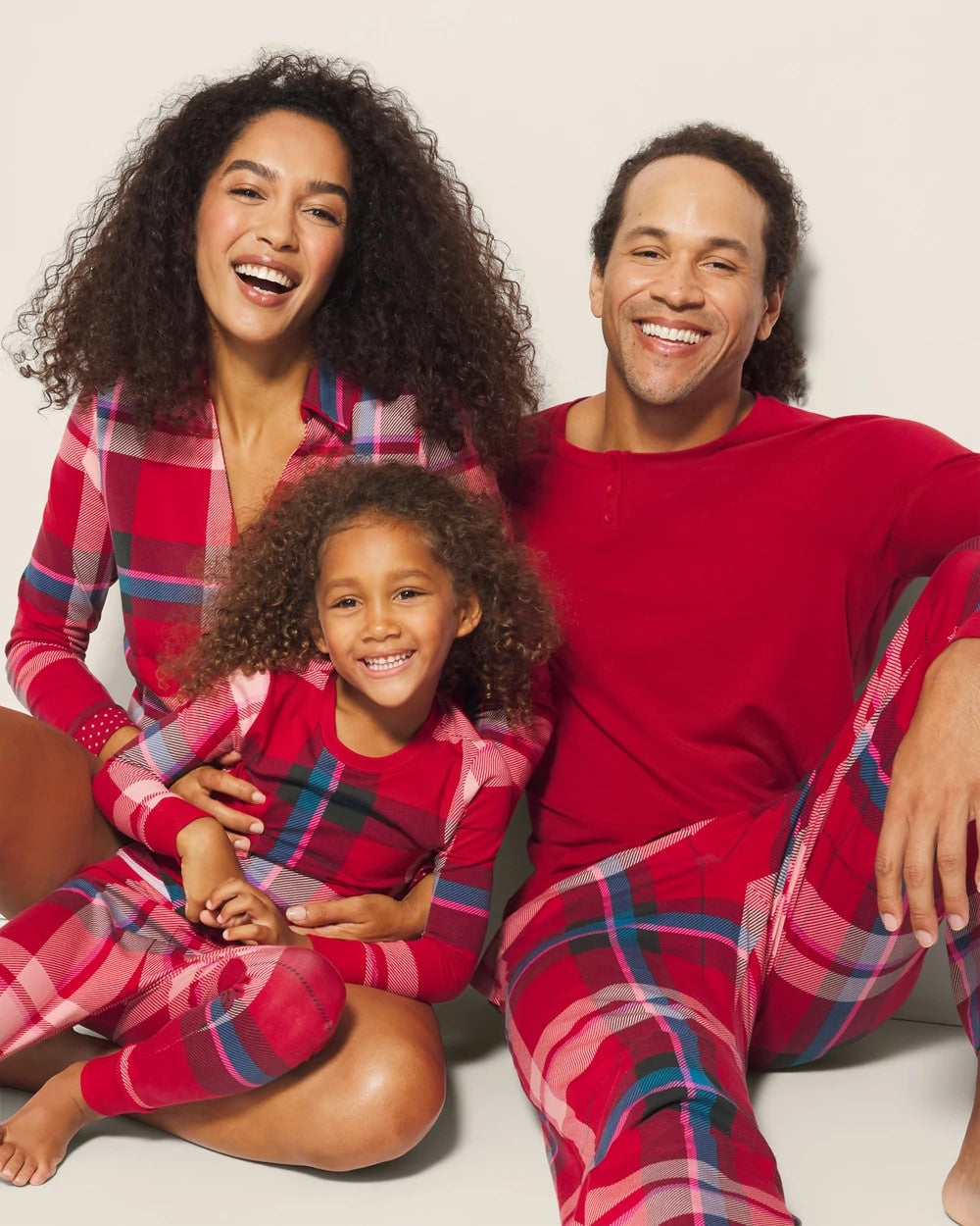 Long-Sleeve Notch Collar Pajama Top - SNUGGLE UP PLAID RED | Soma for sale