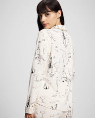 Long-Sleeve Notch Collar Pajama Top - FIZZ THE SEASON FOIL | Soma discount