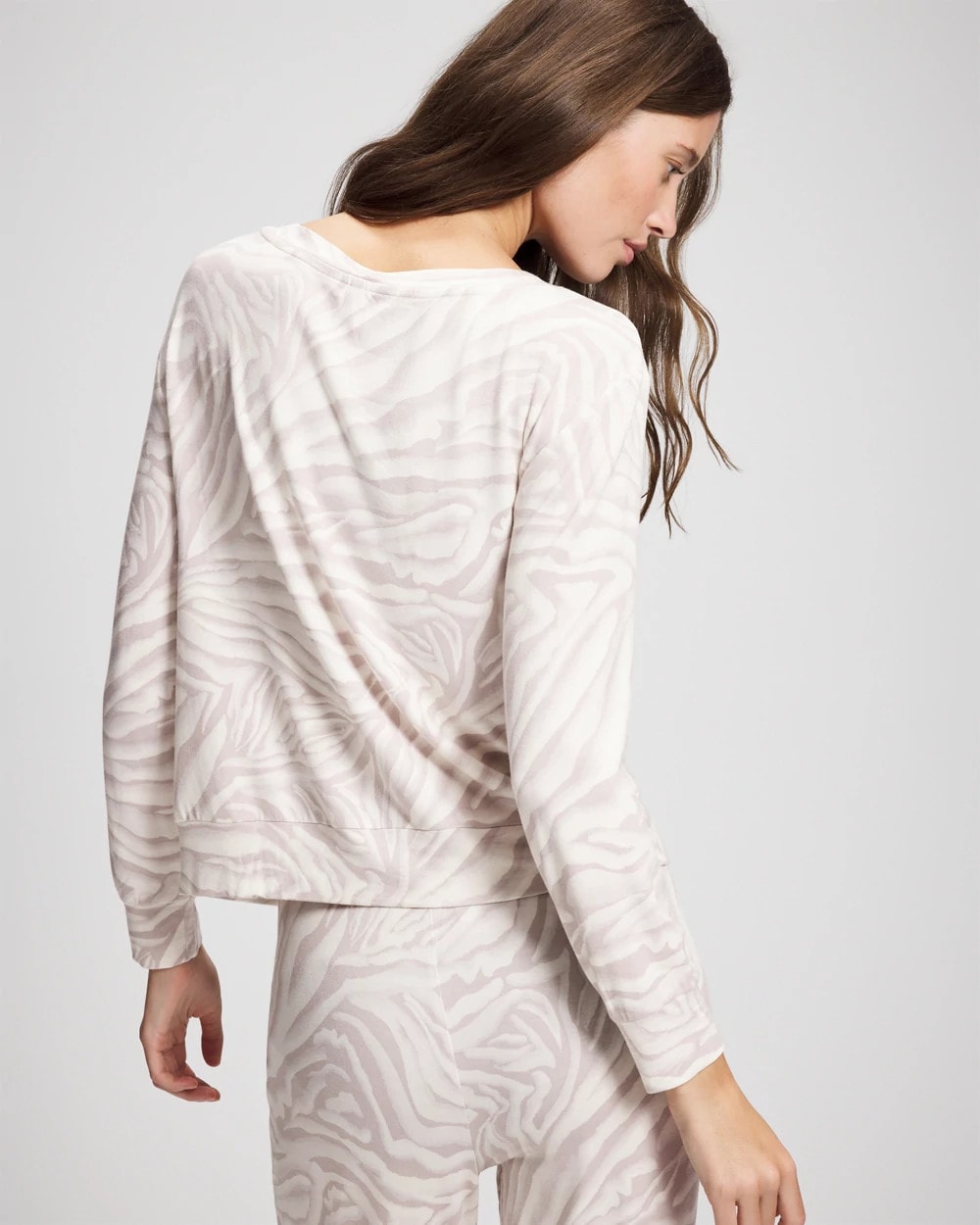 Long-Sleeve Pajama Top - ZEBRA ZEN GRAY GLASS | Soma sale
