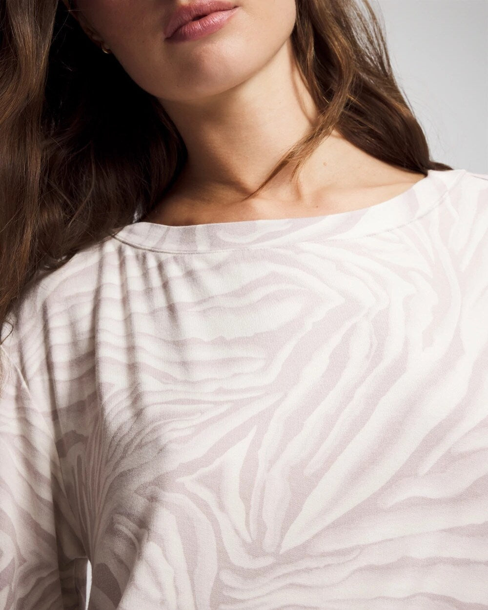 Long-Sleeve Pajama Top - ZEBRA ZEN GRAY GLASS | Soma sale