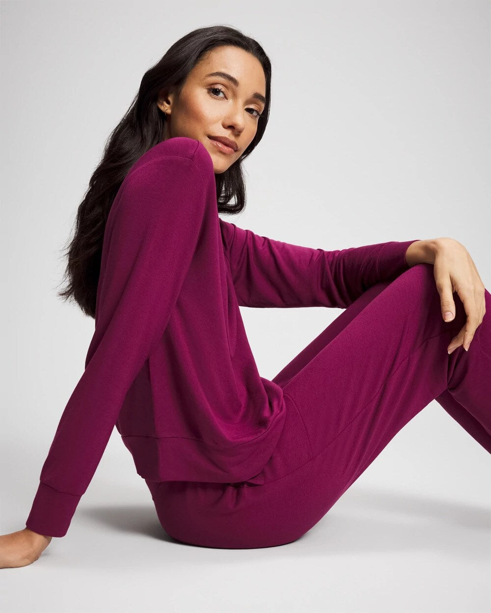 Long-Sleeve Pajama Top - POMEGRANATE WINE | Soma Online