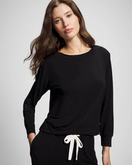 Long-Sleeve Pajama Top - BLACK | Soma near me