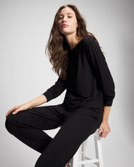 Long-Sleeve Pajama Top - BLACK | Soma near me