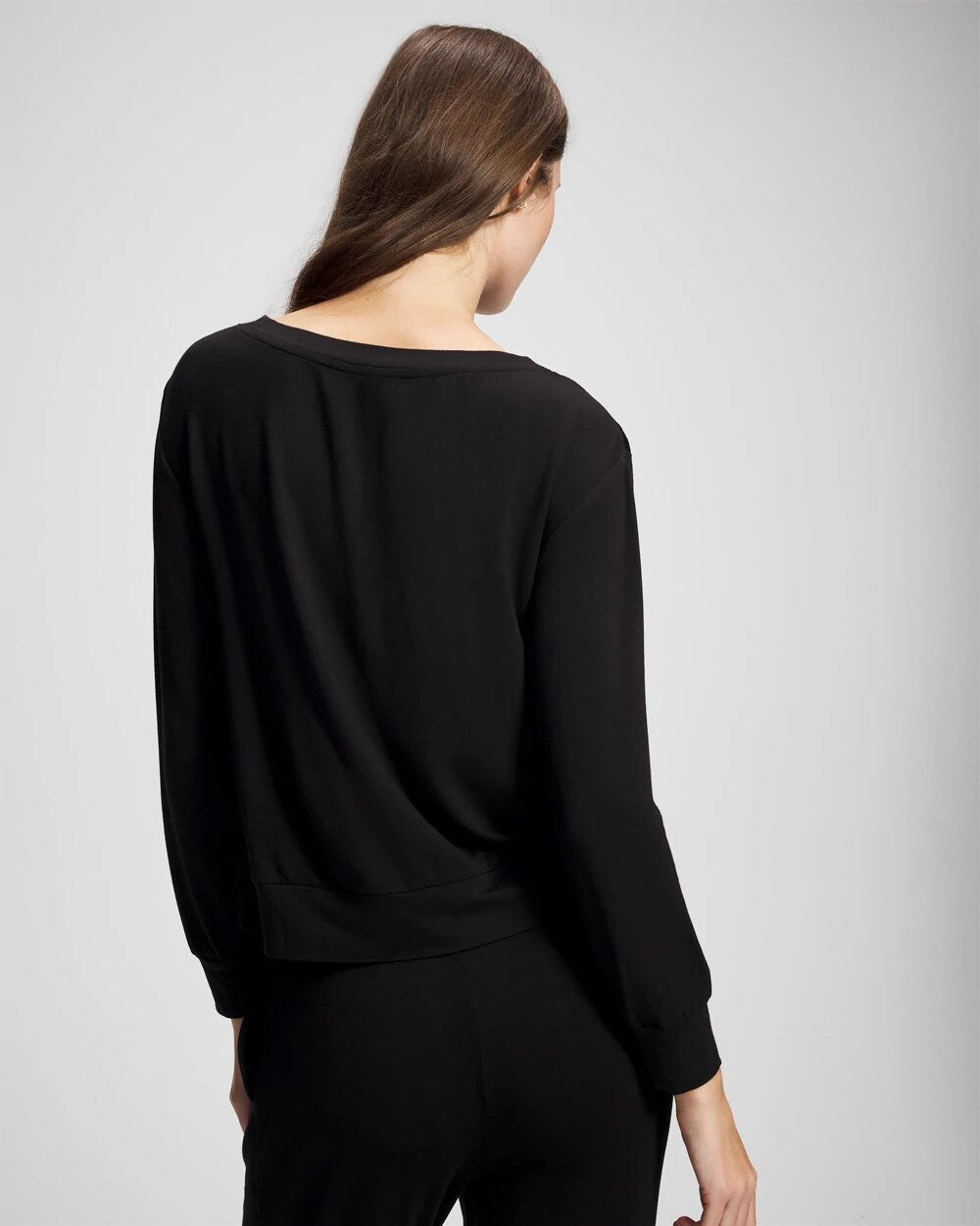 Long-Sleeve Pajama Top - BLACK | Soma near me