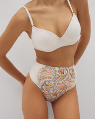 High-Waist Thong Panty With Lace - VINE PAISLEY CHAMPAGNE M | Soma discount