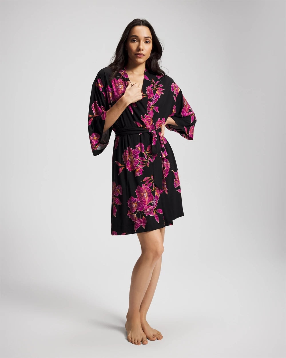 Short Robe - GILDED BLOOMS MAGENTA | Soma near me
