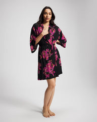 Short Robe - GILDED BLOOMS MAGENTA | Soma near me