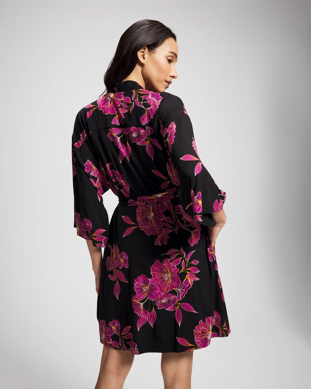 Short Robe - GILDED BLOOMS MAGENTA | Soma near me