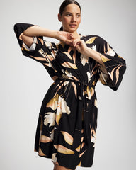 Short Robe - MYSTIC BLOOMS BLACK MID | Soma sale