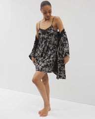 Short Robe - PLUMERIA BLOOMS BLK CH | Soma sale