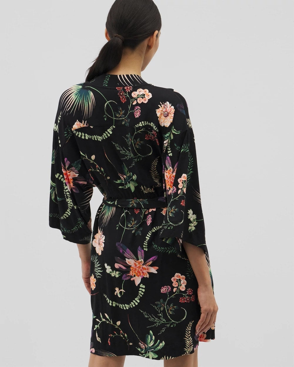 Short Robe - PARADISE PLUMES BLACK | Soma discount