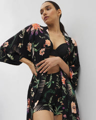 Short Robe - PARADISE PLUMES BLACK | Soma discount