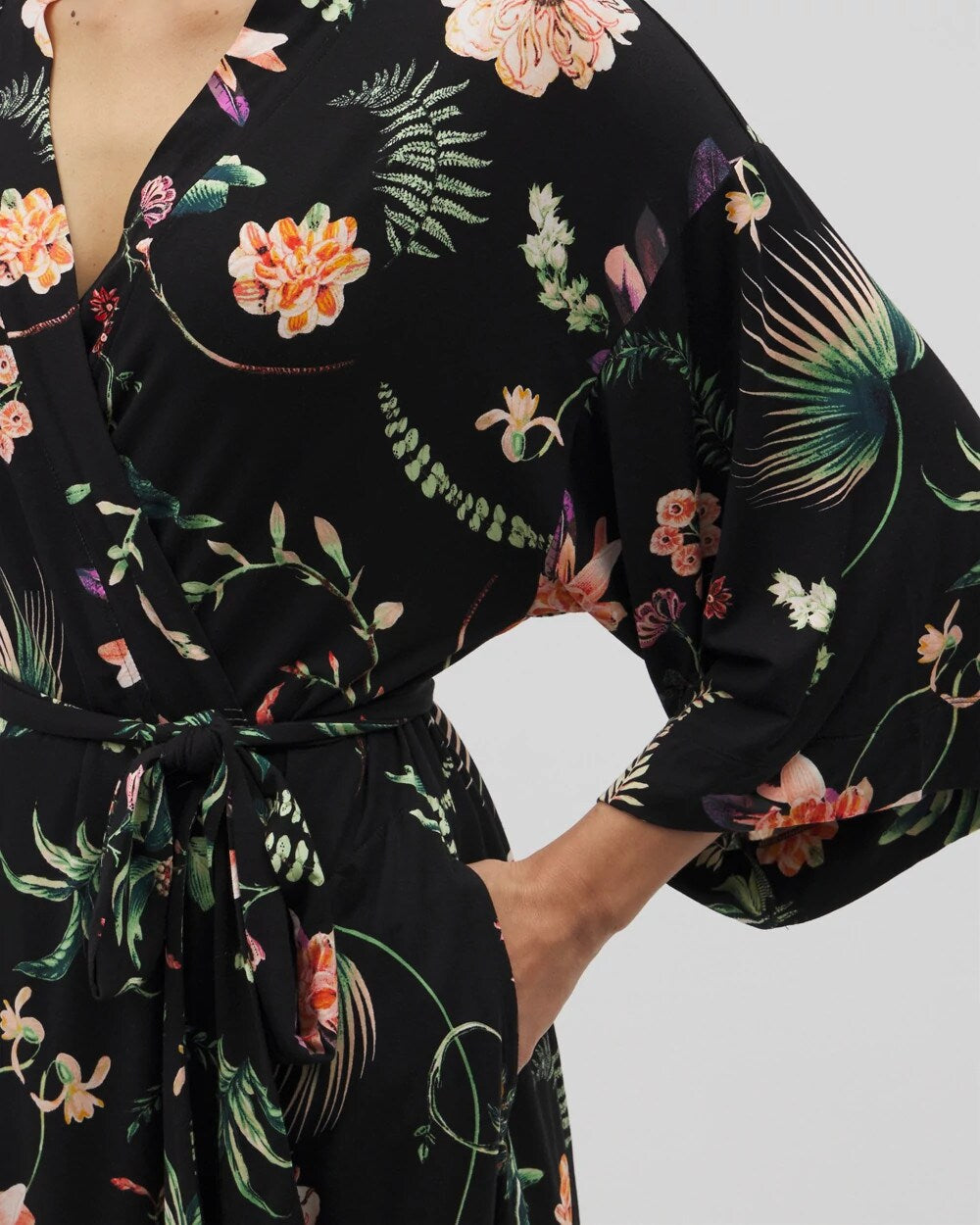 Short Robe - PARADISE PLUMES BLACK | Soma discount