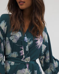 Short Robe - HAVEN BOTANICAL DARK SEA | Soma Online