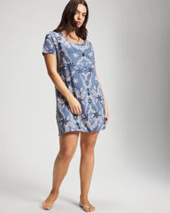 Short Sleeve Scoop Neck Sleepshirt - BOTANICAL TILE SUNDOWN | Soma sale