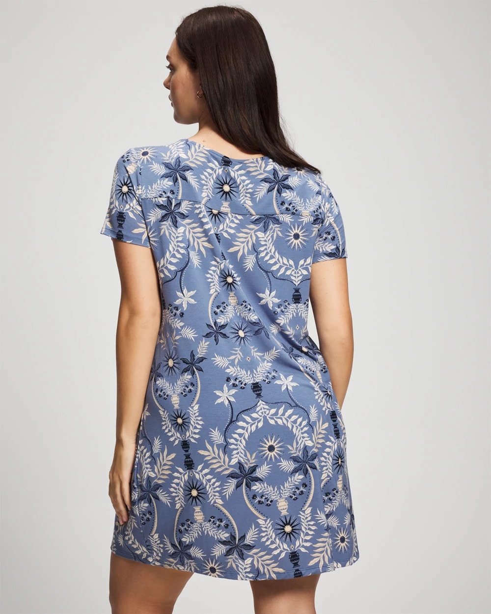 Short Sleeve Scoop Neck Sleepshirt - BOTANICAL TILE SUNDOWN | Soma sale