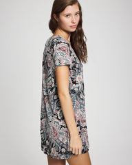 Short Sleeve Scoop Neck Sleepshirt - REGAL PAISLEY BLACK | Soma discount