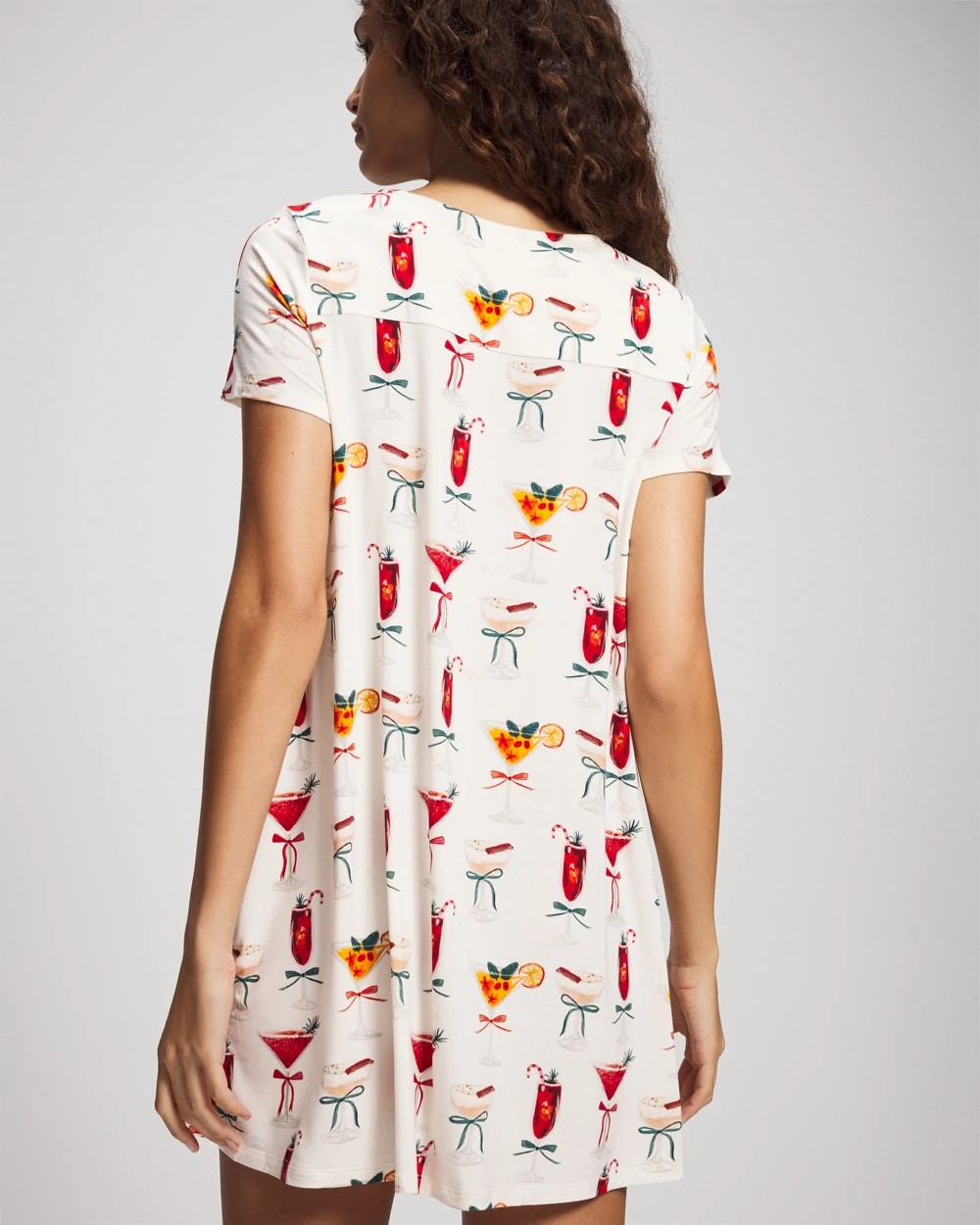 Short Sleeve Scoop Neck Sleepshirt - MERRY MIXES CHAMP | Soma Online