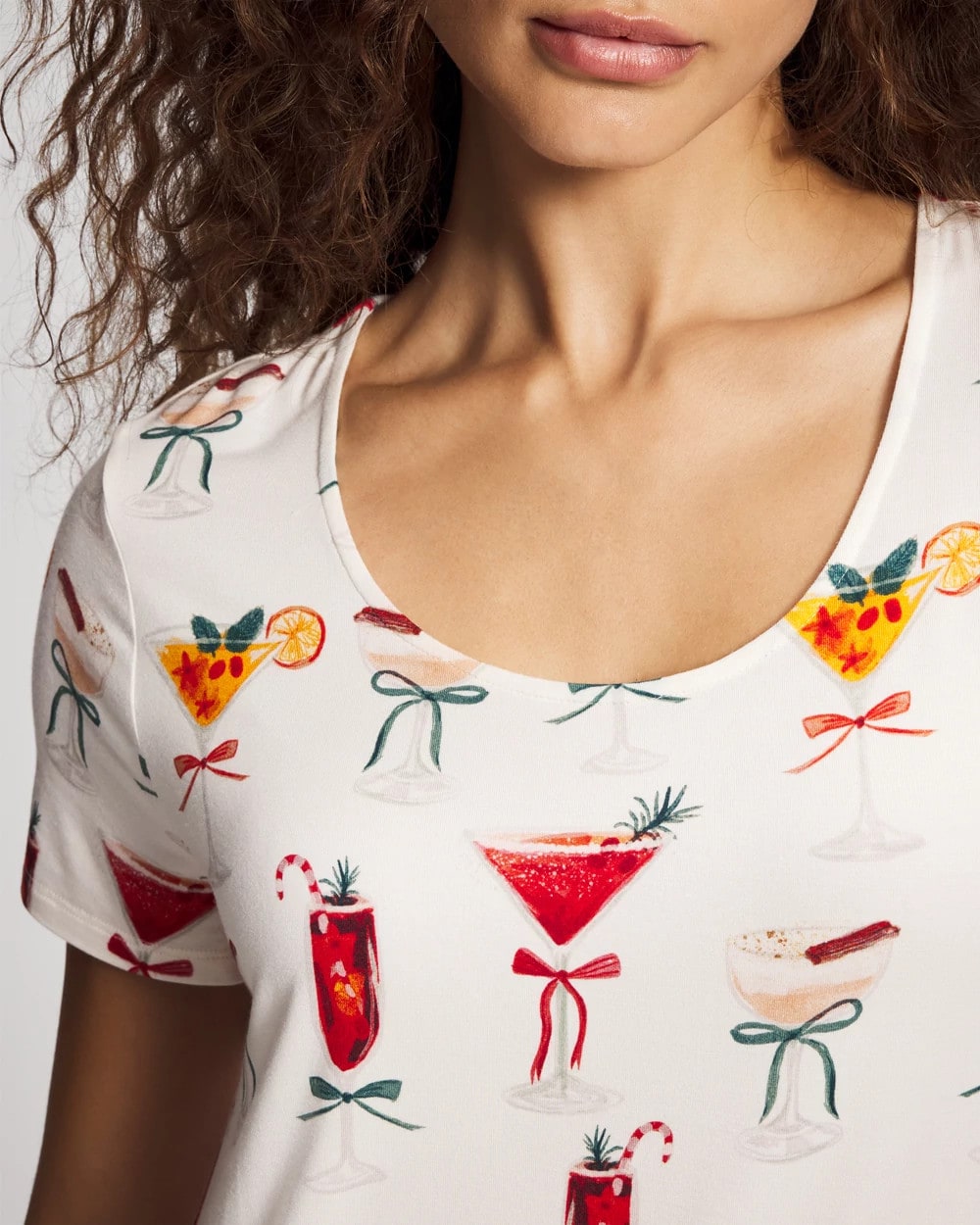 Short Sleeve Scoop Neck Sleepshirt - MERRY MIXES CHAMP | Soma Online