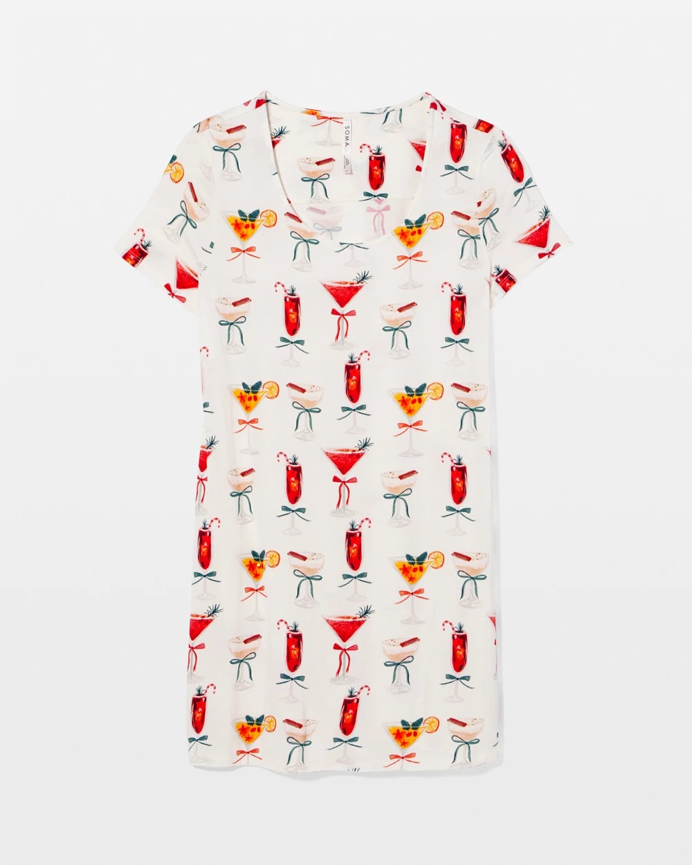Short Sleeve Scoop Neck Sleepshirt - MERRY MIXES CHAMP | Soma Online