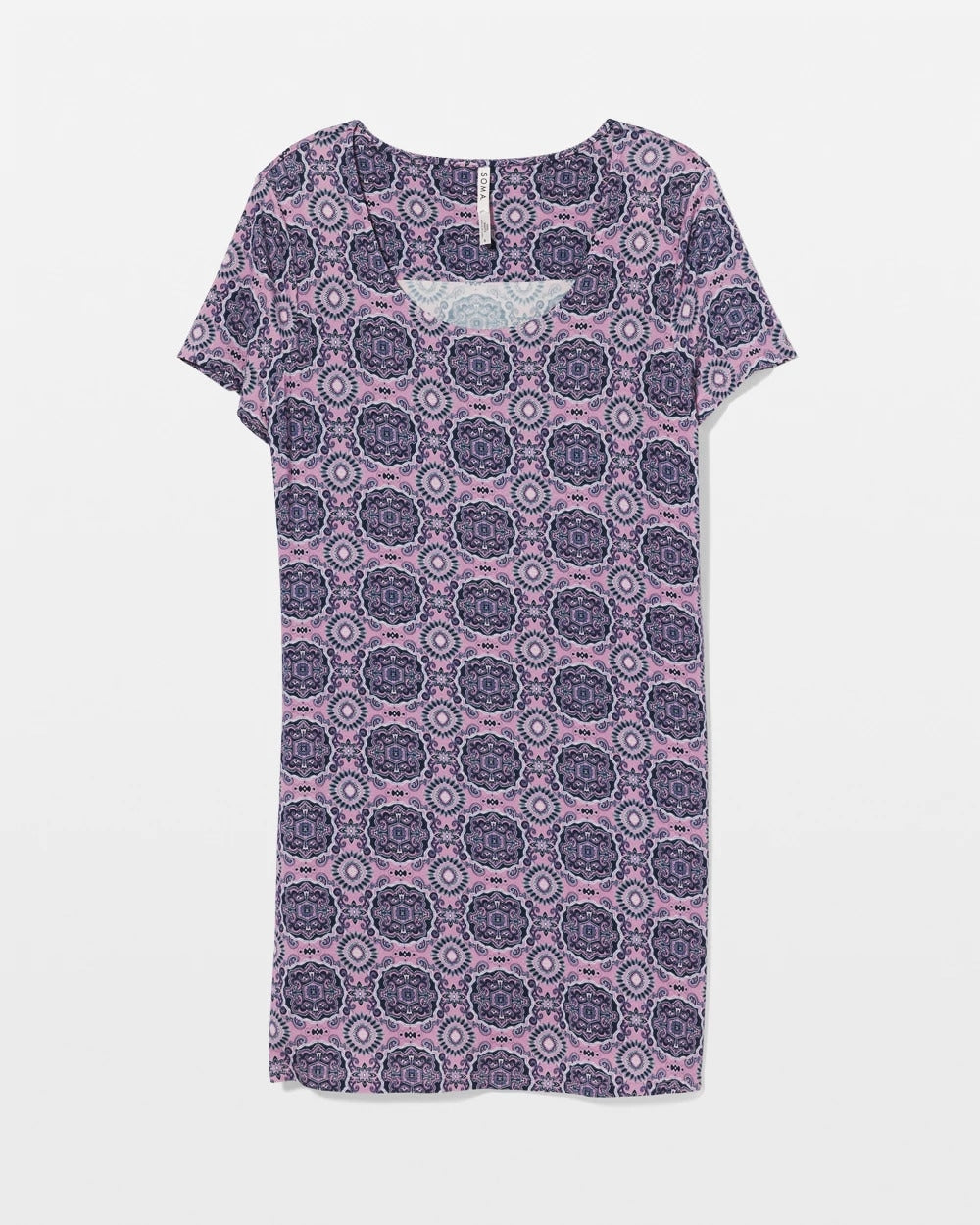 Short Sleeve Scoop Neck Sleepshirt - HAVEN TILE MINI LILAC WIN | Soma for sale