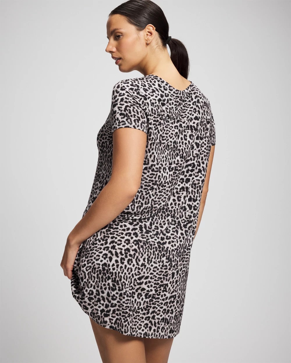 Short Sleeve Scoop Neck Sleepshirt - DIVINE LEOPARD TAUPE | Soma on sale