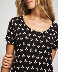Short Sleeve Scoop Neck Sleepshirt - PEACEFUL PETALS BLACK | Soma sale
