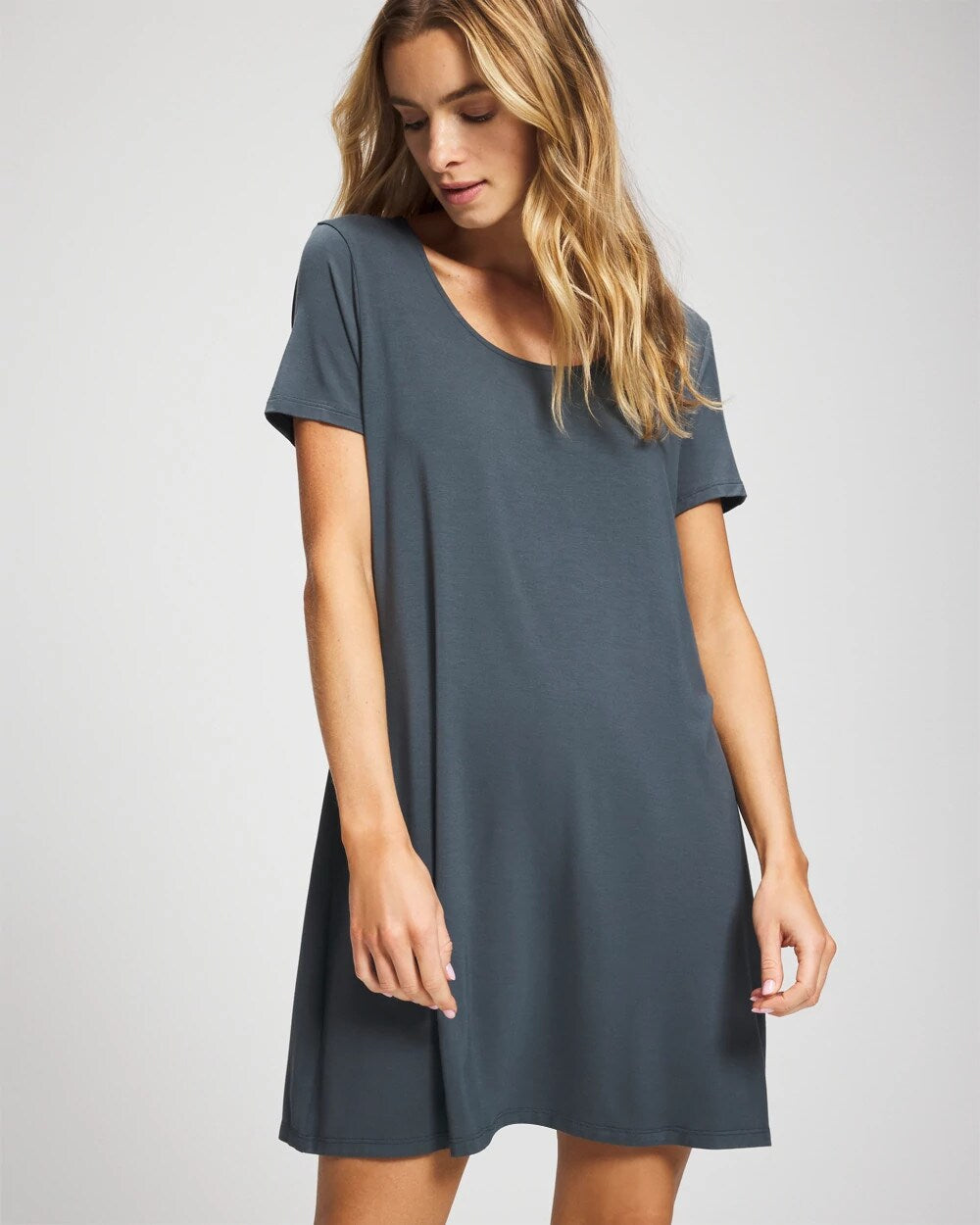 Short Sleeve Scoop Neck Sleepshirt - PETROL | Soma discount