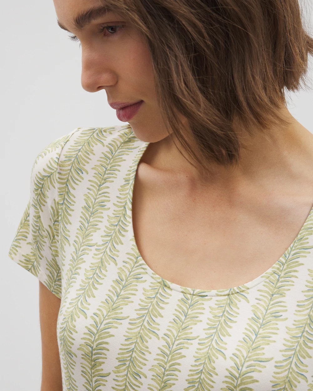 Short Sleeve Scoop Neck Sleepshirt - CHILL STRIPE CHAMPAGNE | Soma outlet