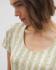 Short Sleeve Scoop Neck Sleepshirt - CHILL STRIPE CHAMPAGNE | Soma outlet