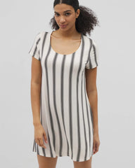 Short Sleeve Scoop Neck Sleepshirt - HAMPTON STRIPE BLACK | Soma near me