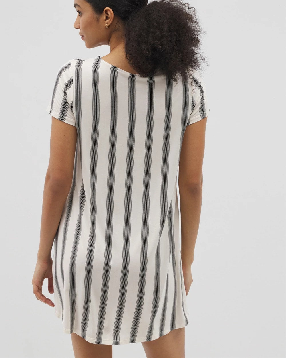 Short Sleeve Scoop Neck Sleepshirt - HAMPTON STRIPE BLACK | Soma near me