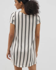 Short Sleeve Scoop Neck Sleepshirt - HAMPTON STRIPE BLACK | Soma near me