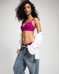 Wireless Bra with Lace - MAGENTA ORCHID | Soma Online