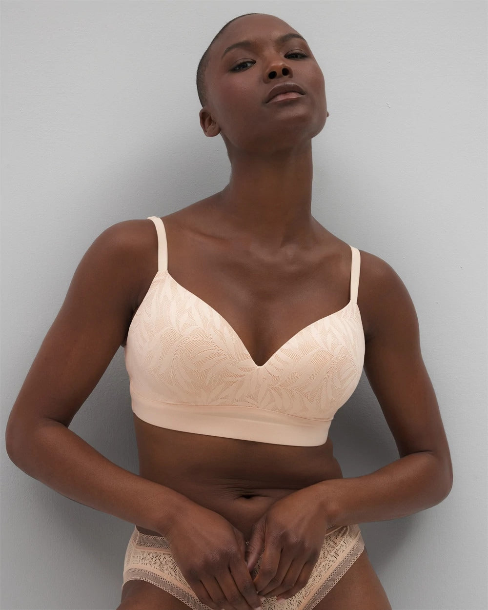 Wireless Bra with Lace - PEACH PARFAIT | Soma sale