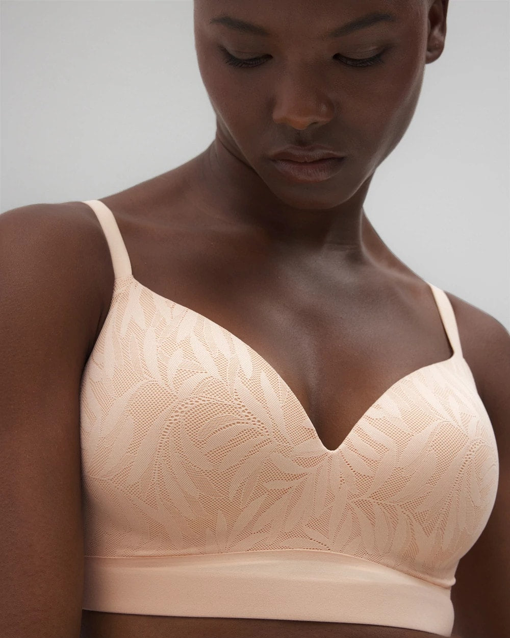 Wireless Bra with Lace - PEACH PARFAIT | Soma sale