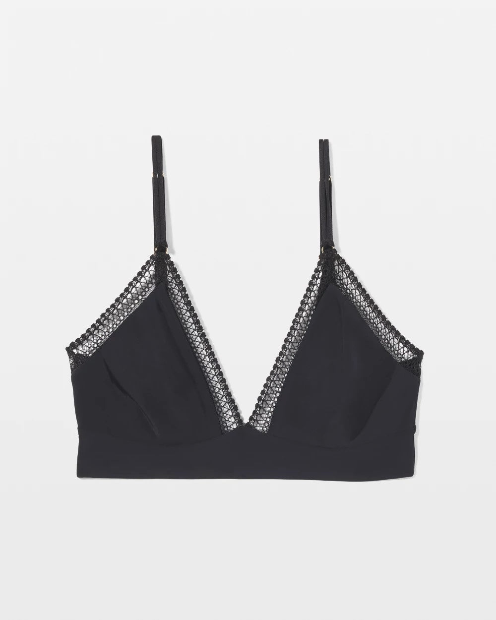 Geo Lace Trim Bralette - BLACK | Soma Online