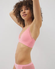 Geo Lace Trim Bralette - PINK GUAVA | Soma outlet