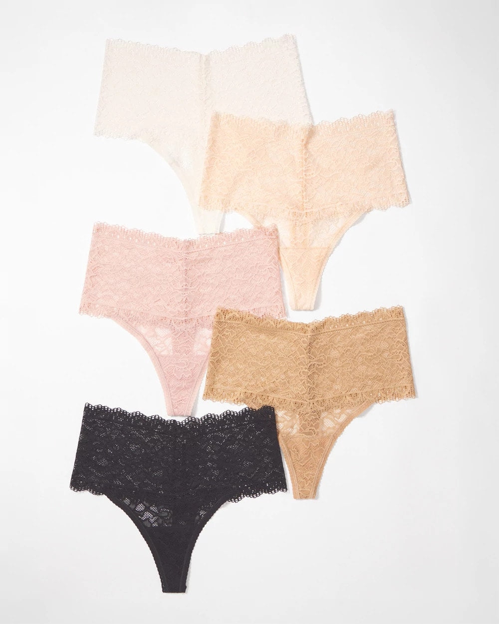 High-Waist Thong Panty with Enchanting Lace 5 Pack - BASIC MULTI PACK | Soma discount