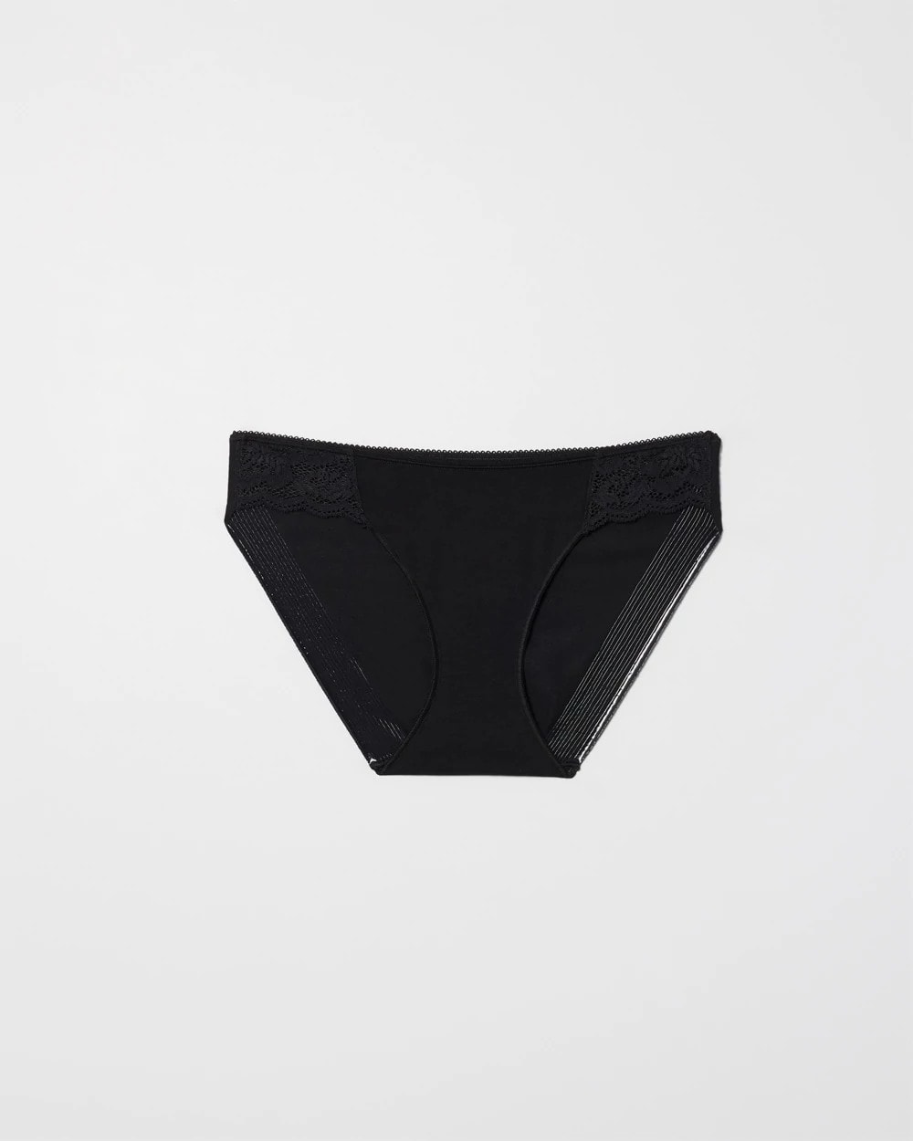 Cotton Blend Bikini Panty with Lace - BLACK | Soma discount