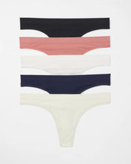 Rib Thong Panty 5 Pack - ALOE WASH MULTIPACK | Soma sale