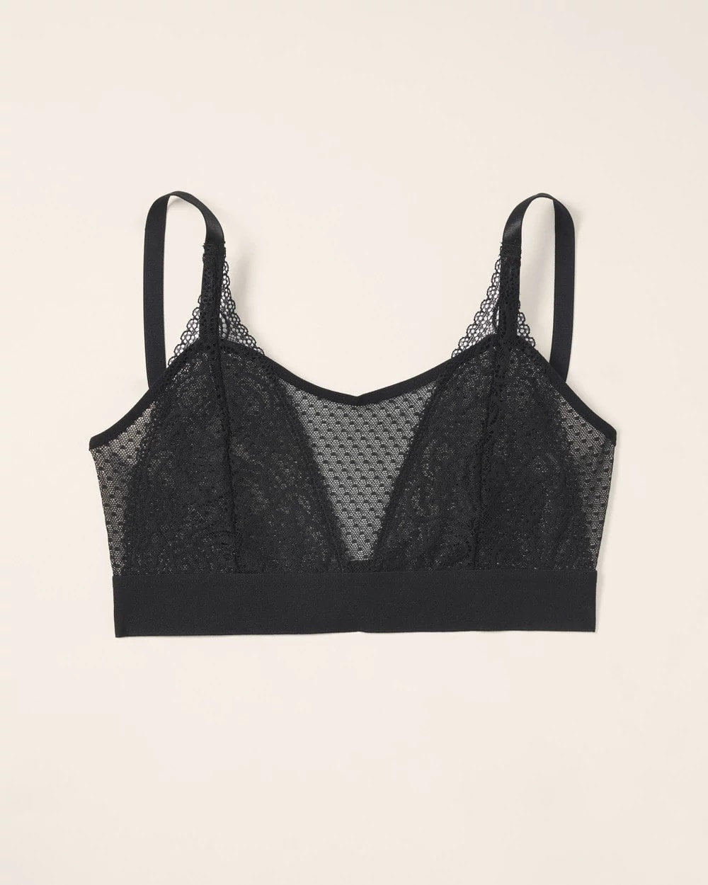 Wireless Pocketed Cupless Lace Bralette - BLACK | Soma discount