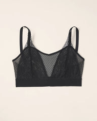 Wireless Pocketed Cupless Lace Bralette - BLACK | Soma discount