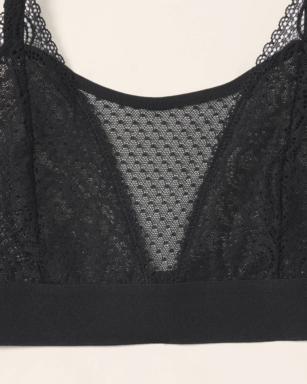 Wireless Pocketed Cupless Lace Bralette - BLACK | Soma discount