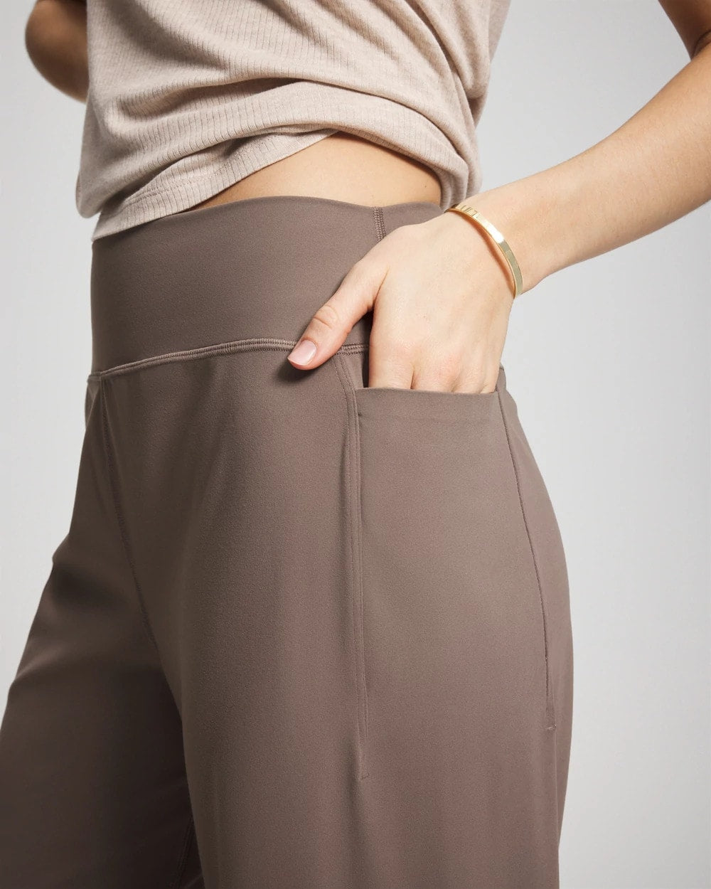 High-Waist Wide-Leg Pants - DARK TAUPE | Soma near me